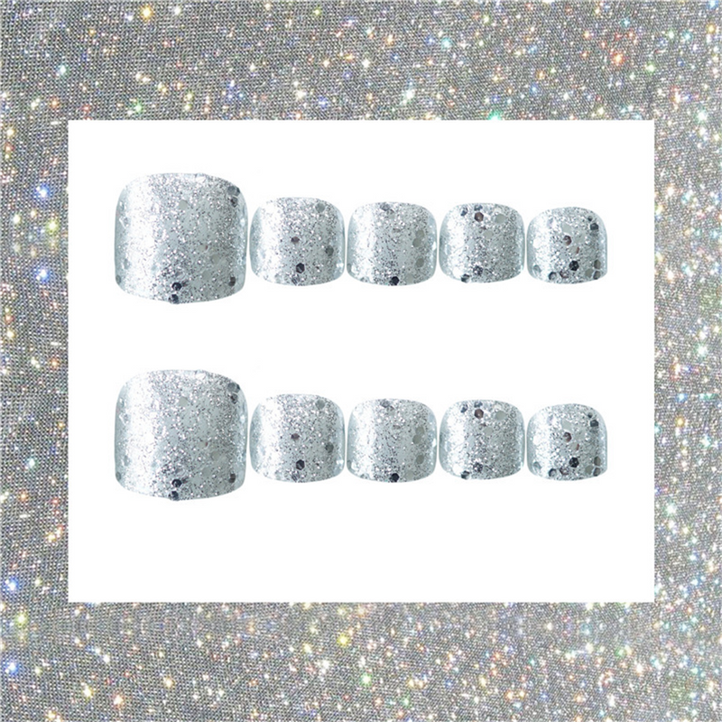 Square Toe Silver Large Sequin