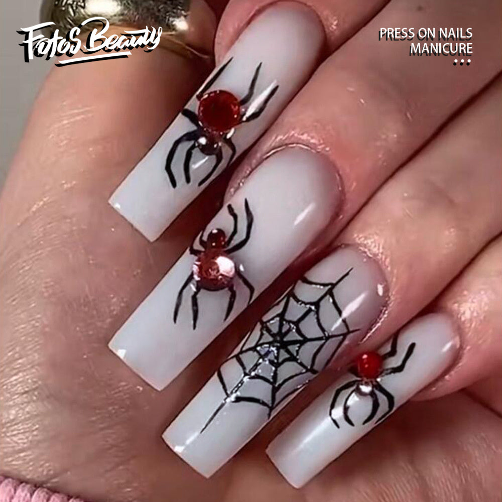 Fofosbeauty 24pcs Press on False Nails, Long Coffin Fake Nails, Coffin  Cappuccino Hearts in Valentines Day 