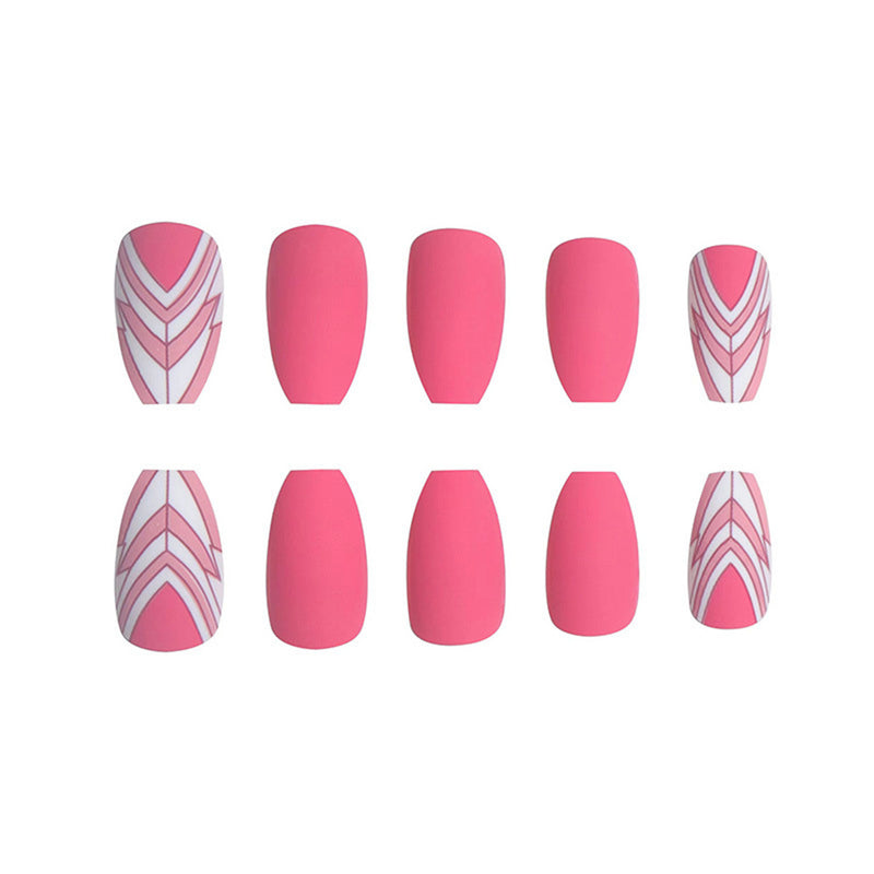 Short coffin Pink symmetrical geometric shapes