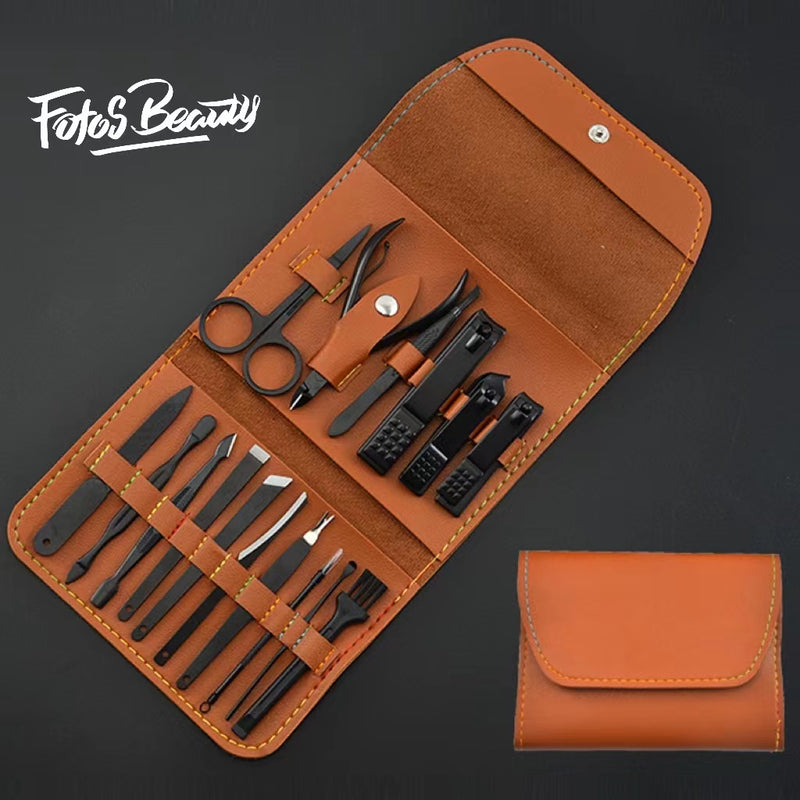Fofosbeauty Gifts for Men 16pcs Manicure Kit Nail Clipper Set