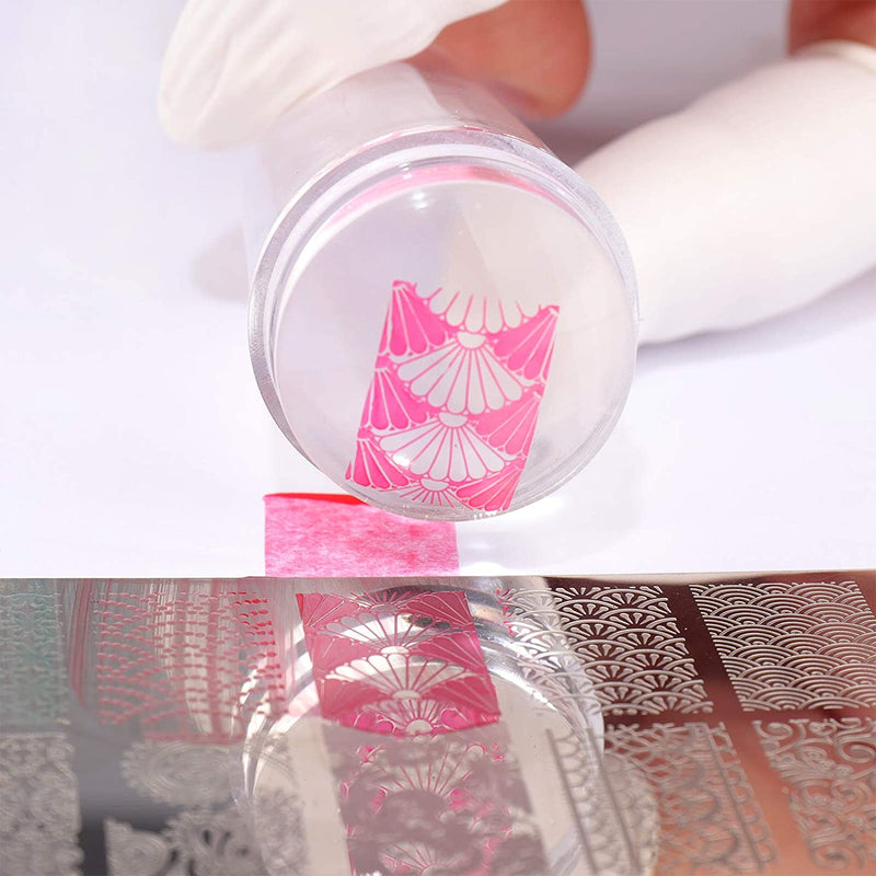 Fofosbeauty 2 Set Double Sided Nail Art Stamper for DIY Nail Art Tool