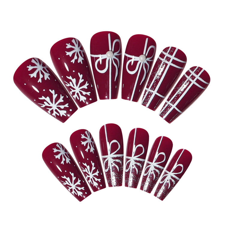 Coffin Checkered Snowflake Wine Red