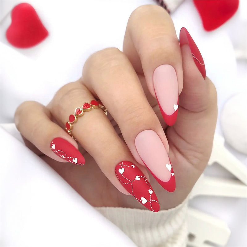 Almond French Heart Red