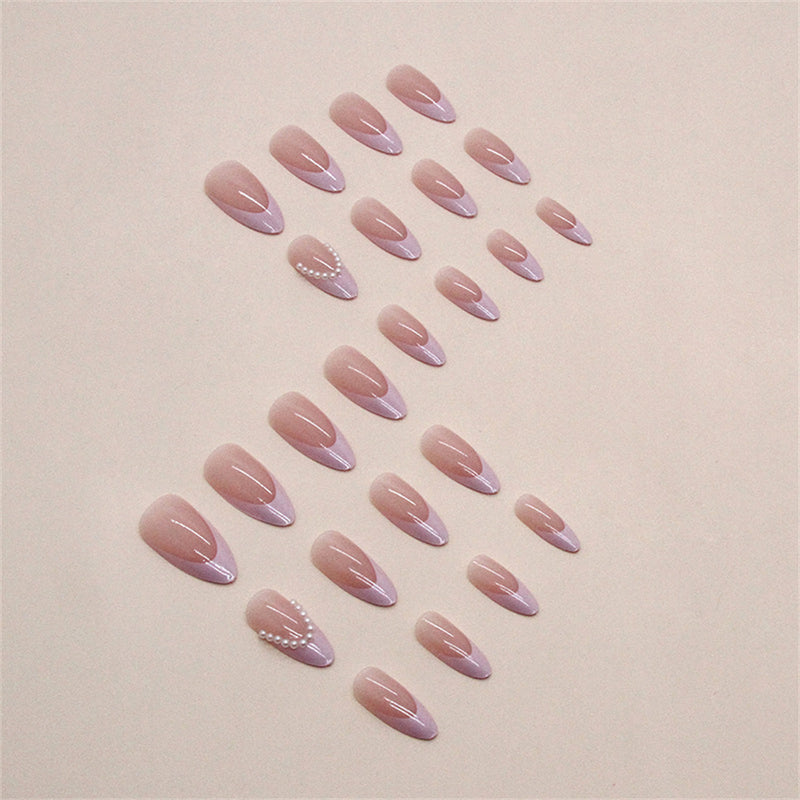 Stiletto French pearls Pink
