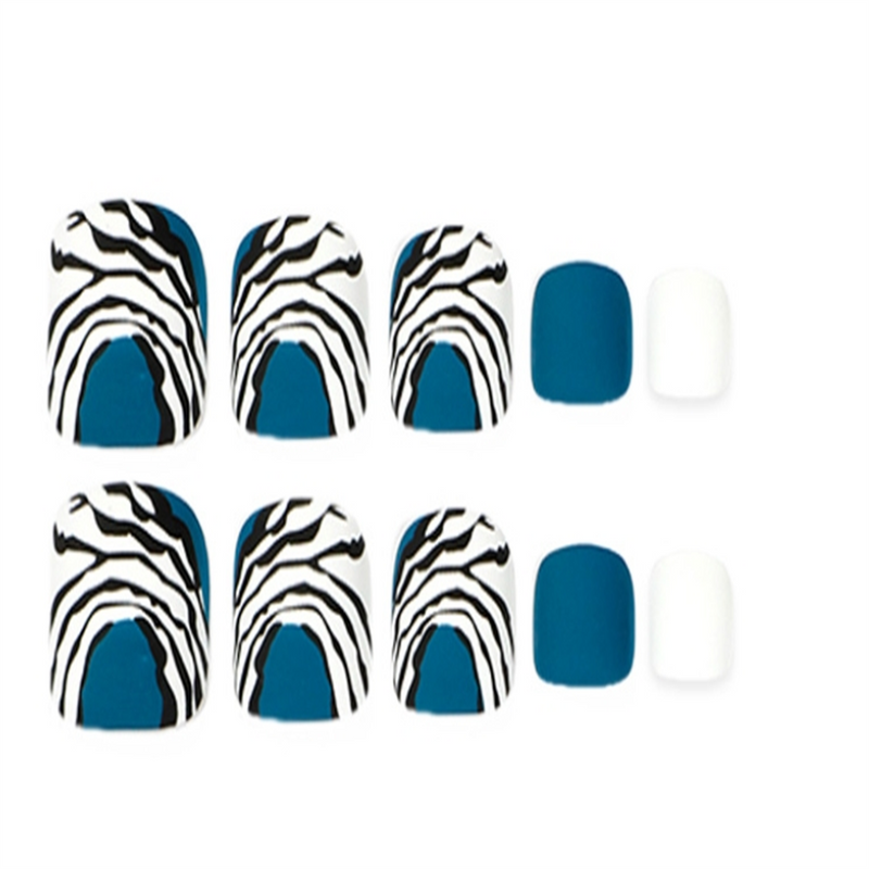 Square Toe Blue black and white lines