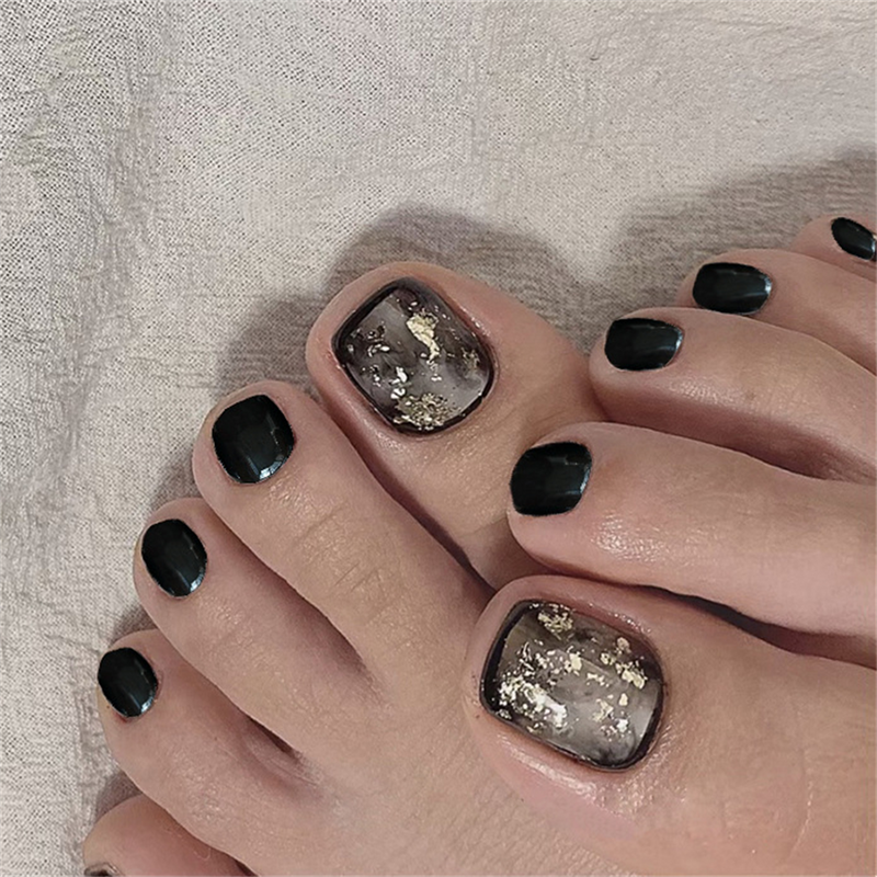 Square Toe Black Gold Halo