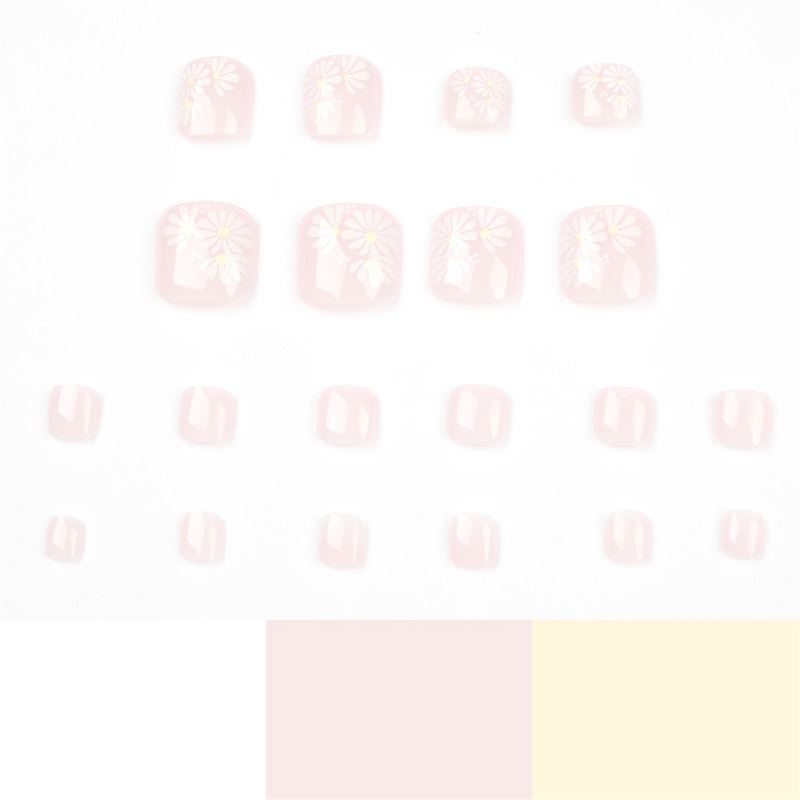 Square Toe Nude Pink Daisy