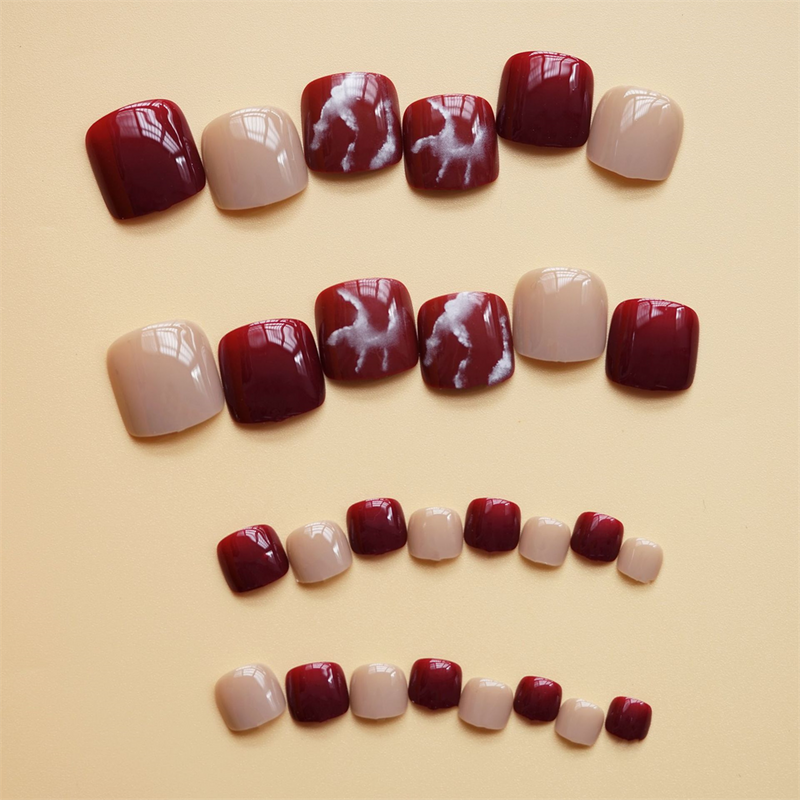 Square Toe Red Marbles
