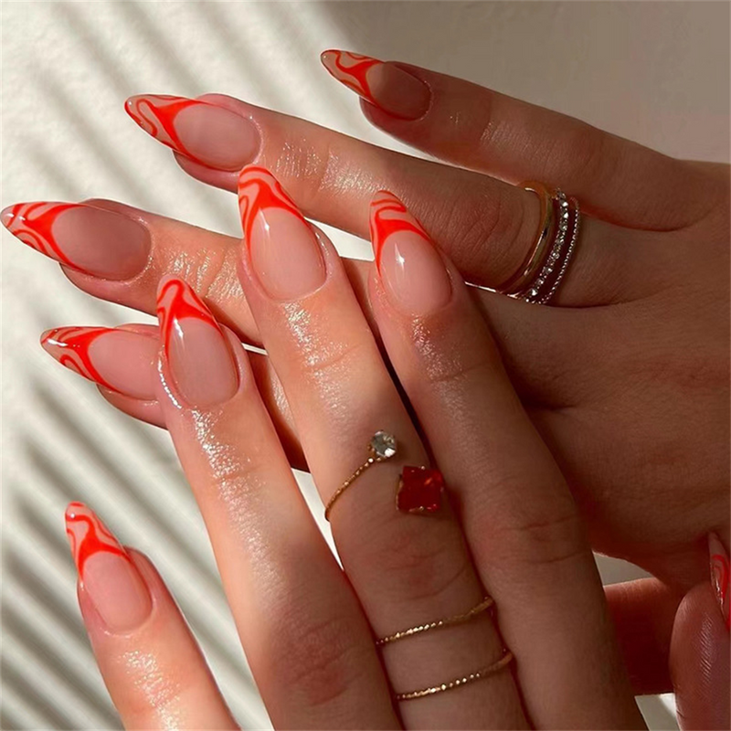 Stiletto Vibrant Orange Ripples