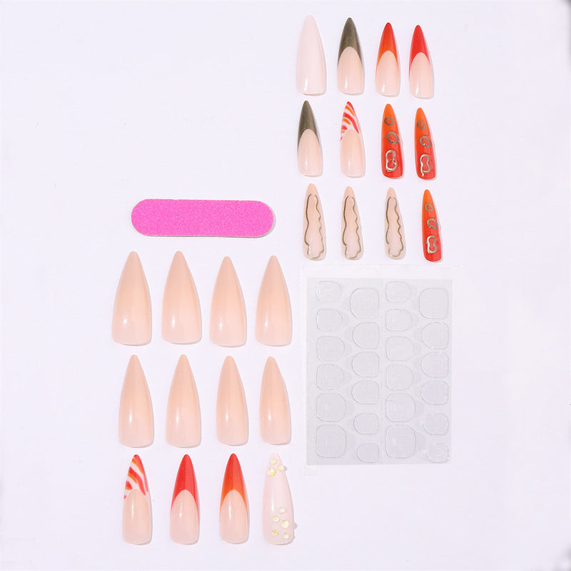 Stiletto French Relief Flesh Pink