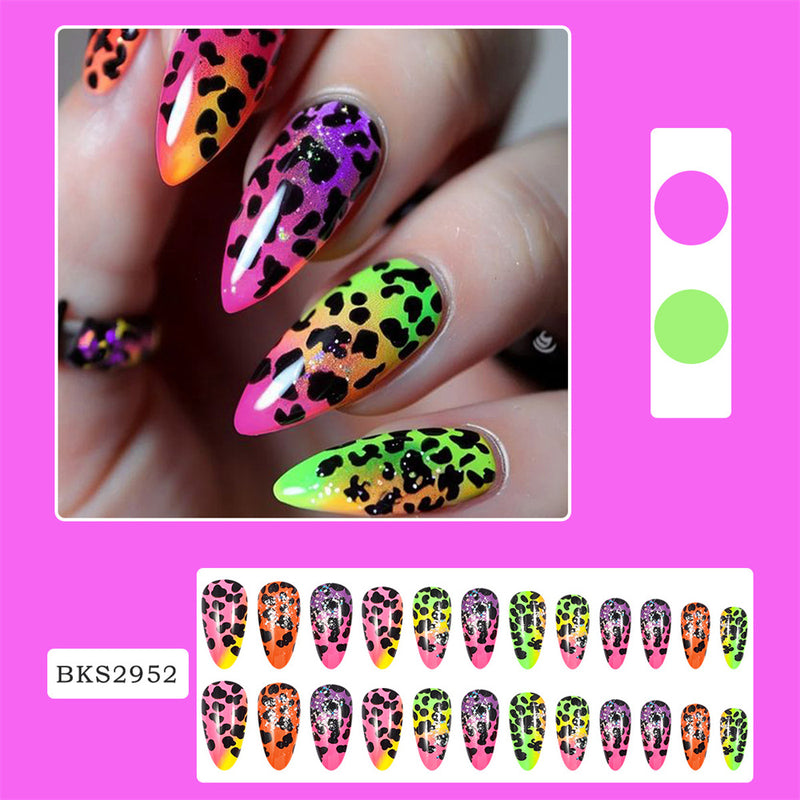 Almond Gradient Leopard Print Colorful