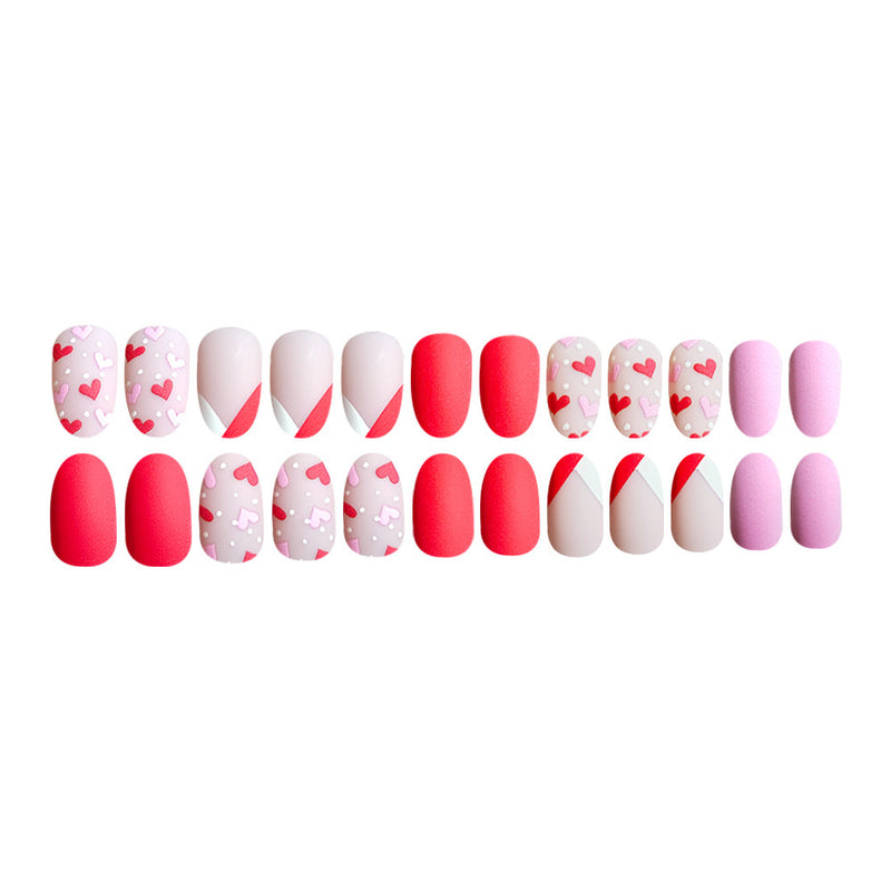 Oval Red Pink Heart