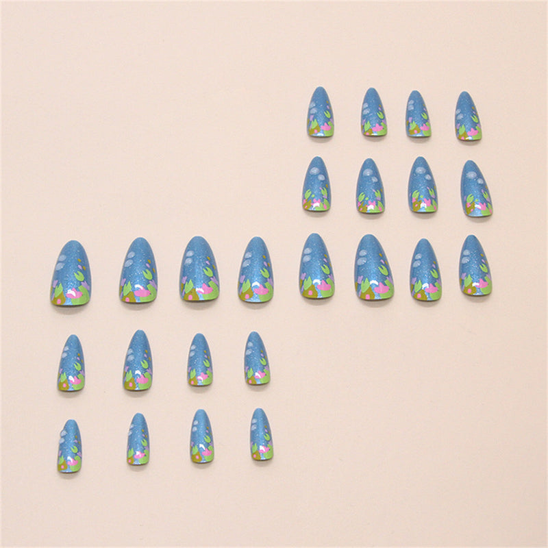 Almond Blue Pieces 3D Beads