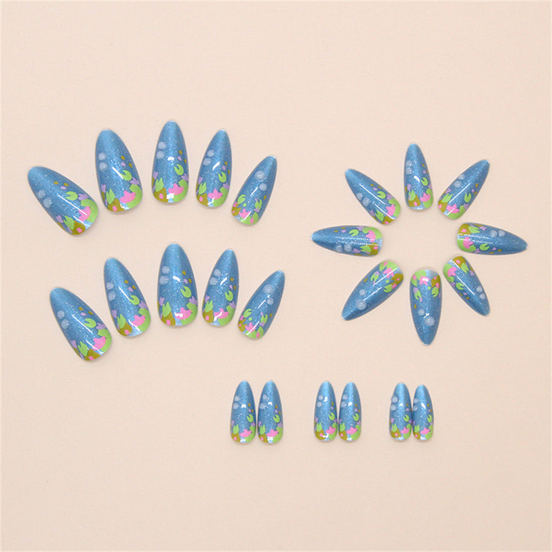 Almond Blue Pieces 3D Beads