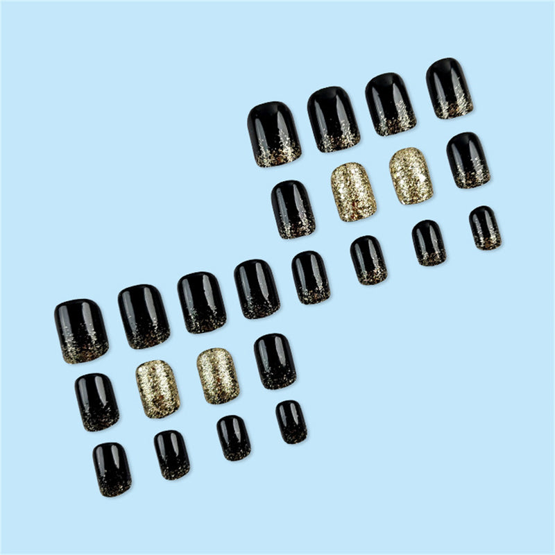 Coffin Gold Glitter Cool Black