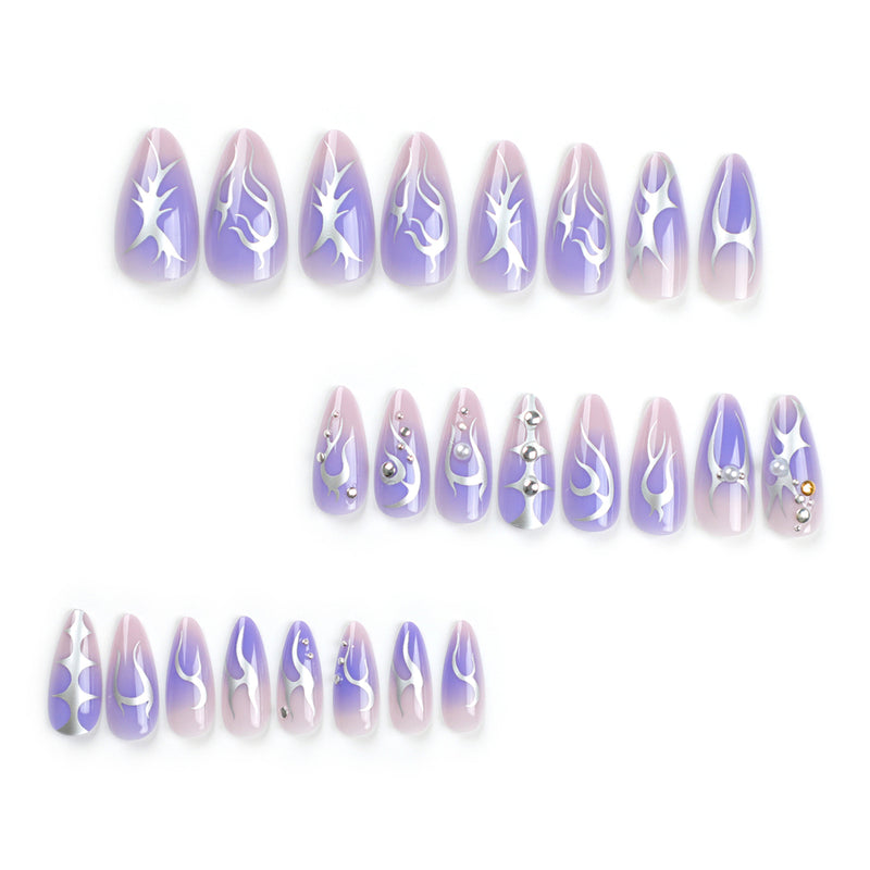 Round Hot stamping Silver Flame Purple