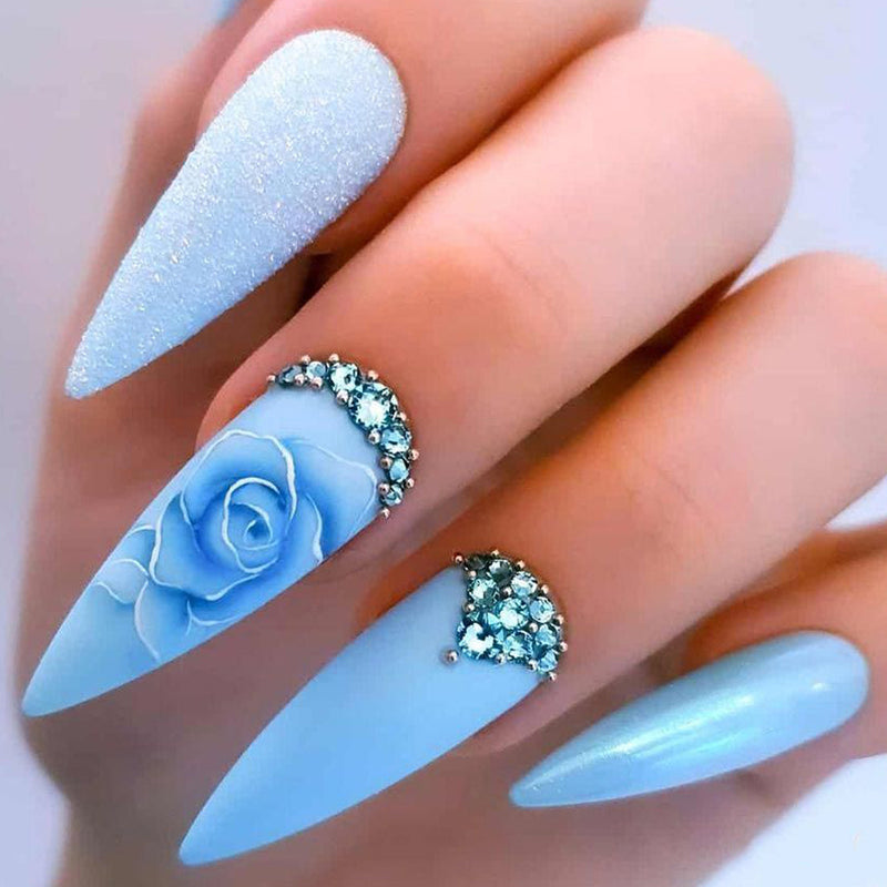 Stiletto blue Rose