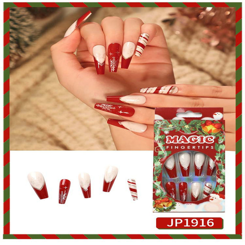 Long Coffin Christmas pattern Red