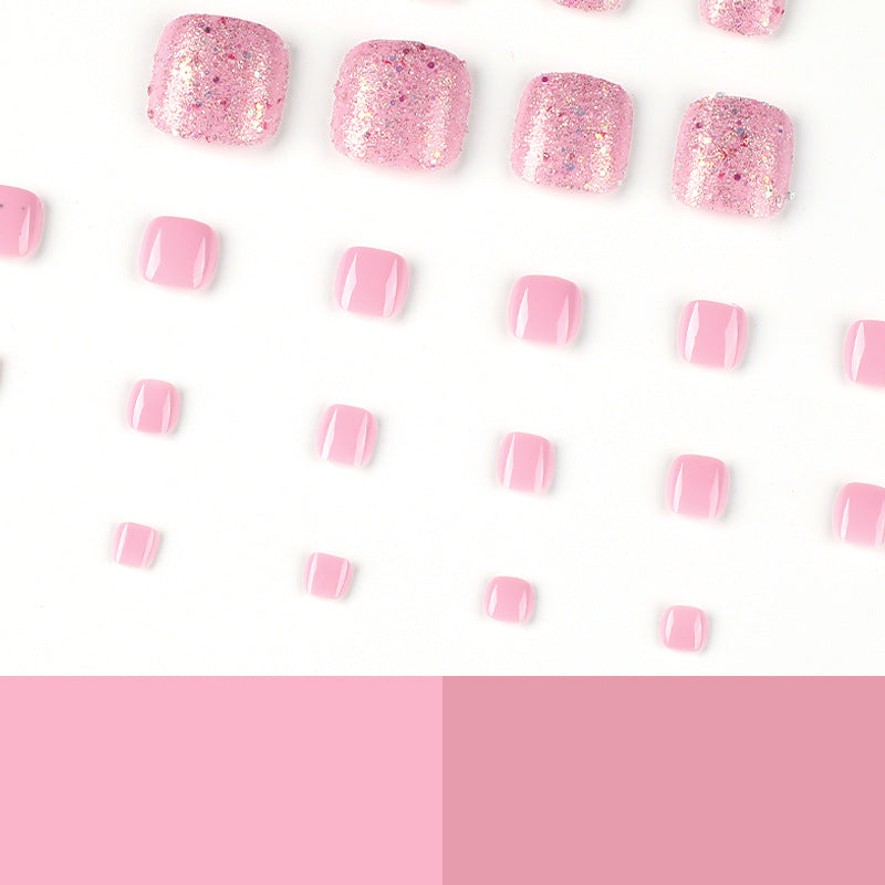 Square Toe Pink Glitter