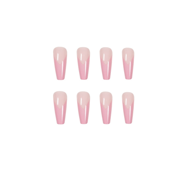 Long Coffin V-shaped French Pink