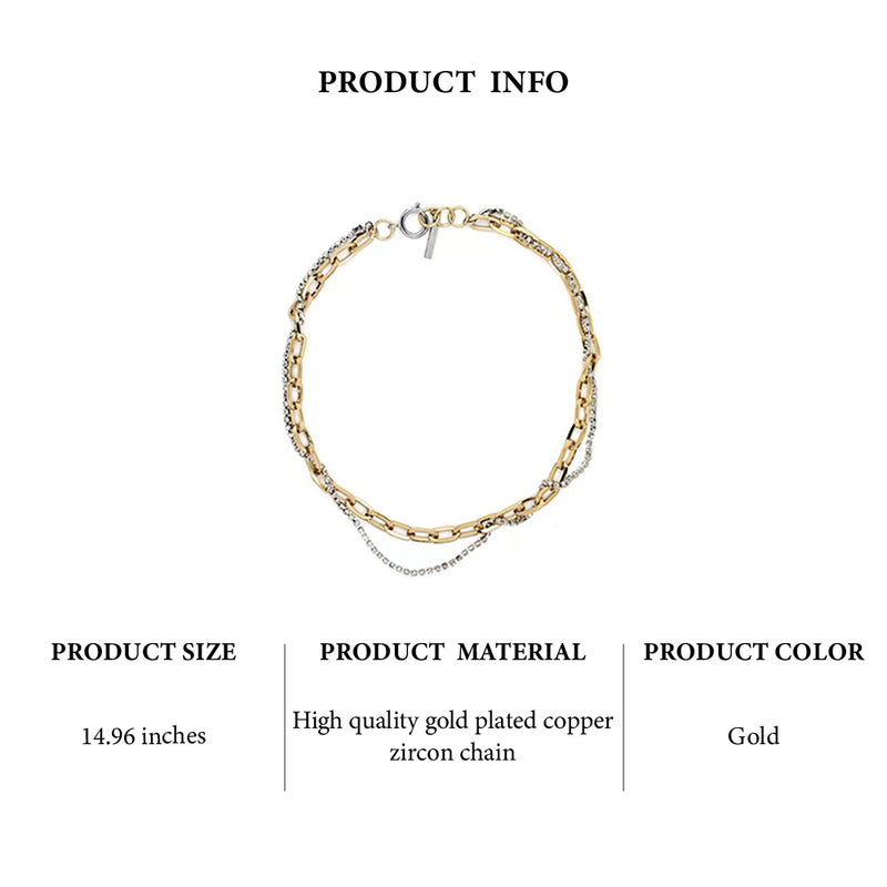 EgoParty Zircon Chain Wrap Necklace