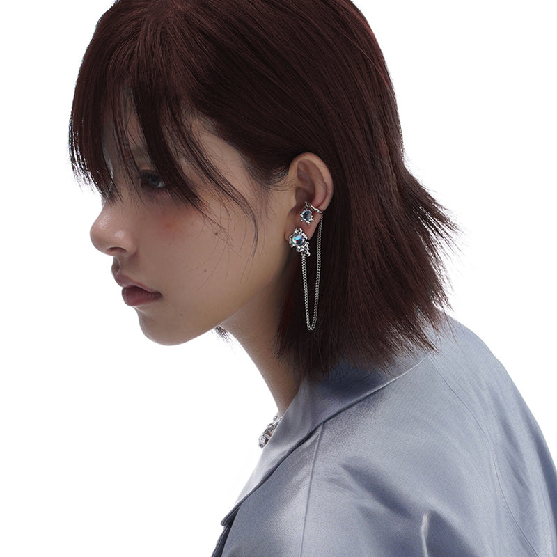 Lunar Eclipse series one-piece ear clip earrings
