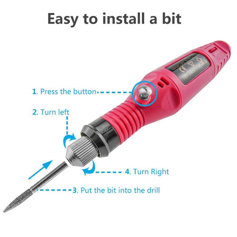33PCS Portable USB Electric Nail Drill Set Polish Pen File Kit