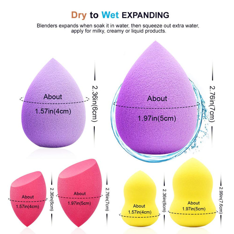 Fofosbeauty 4 Pcs Makeup Sponge Set, Makeup Egg for Liquid Foundation,  Creams, and Powders, Latex Free Wet and Dry Makeup Egg(Pink Series)