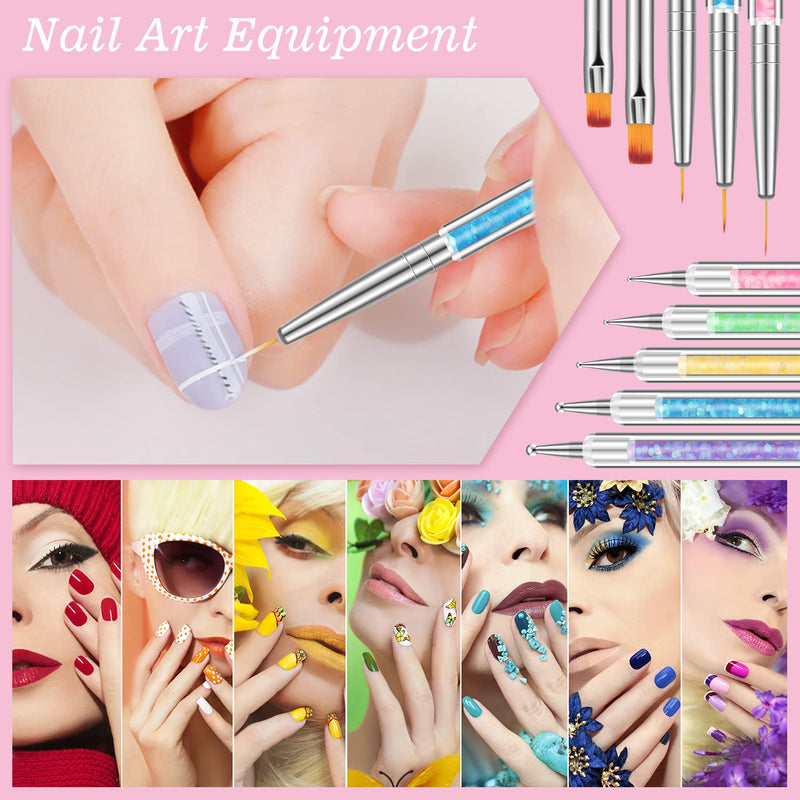Fofosbeauty 5 Pcs Double-Ended Nail Art Brushes