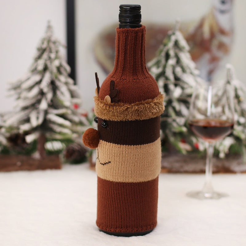 Christmas Knitting Wine Bottle Cover