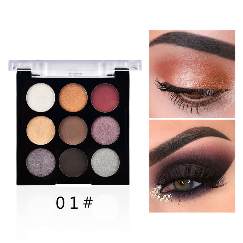 9-color highlighting and grooming pearl matte earth color marble color nude eyeshadow palette
