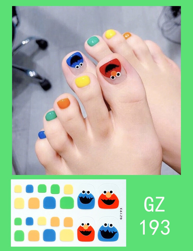 Toe nail stickers sheet