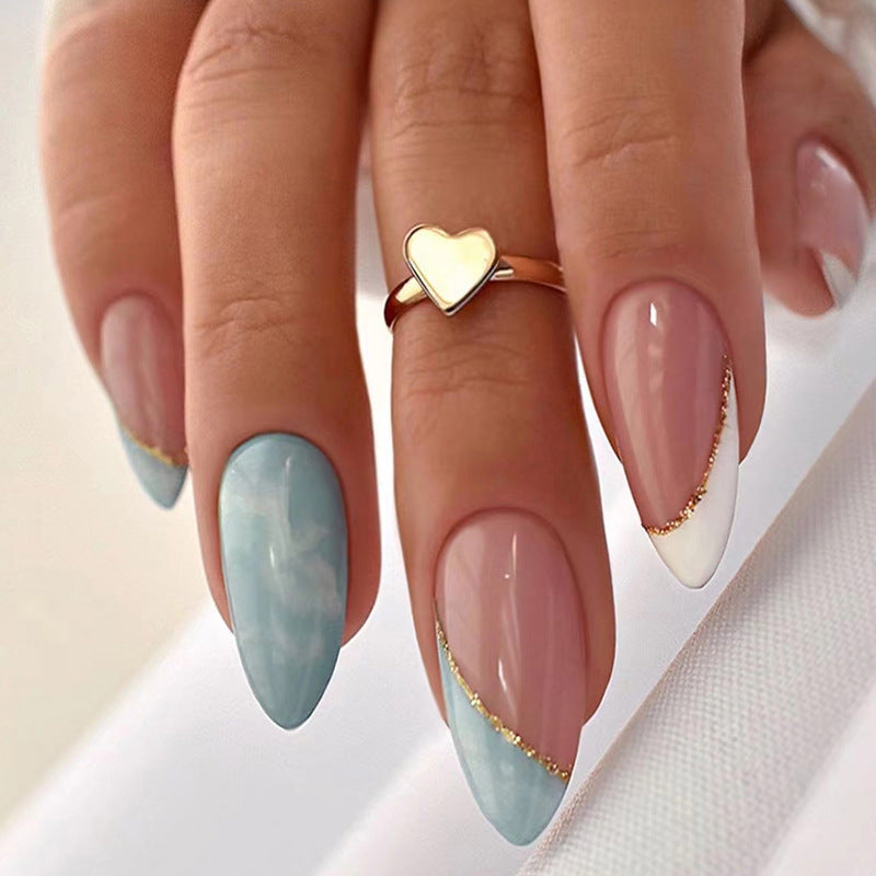 Almond marble babyblue french