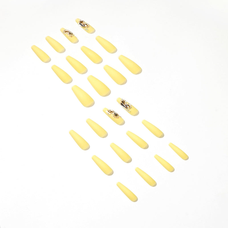 Coffin gel yellow butterfly stones