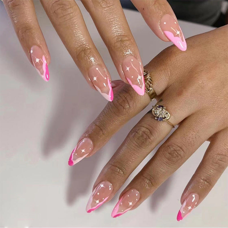 Almond sparkle french pink