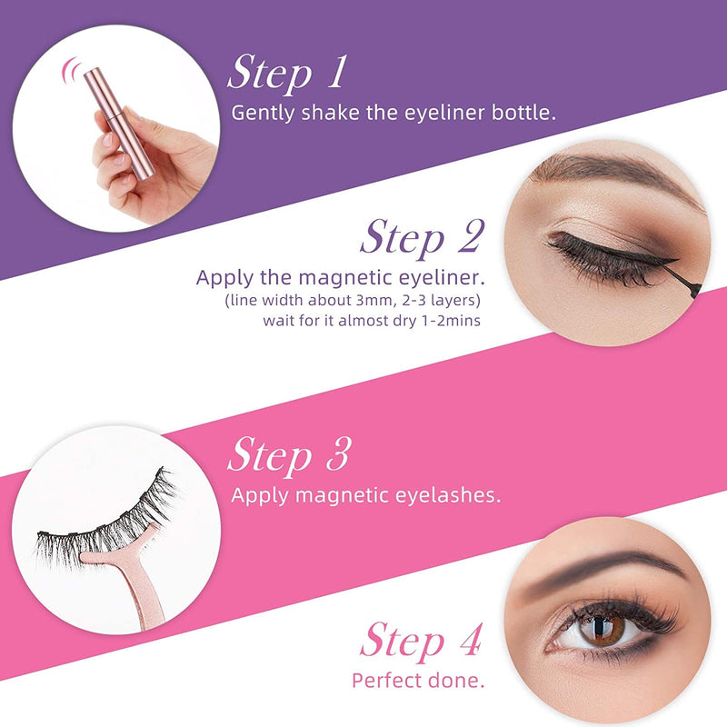 5 different Pairs Fofosbeauty Magnetic Eyelashes