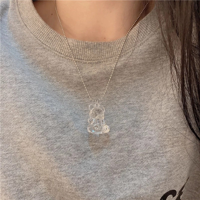 Vintage pure bear sweater necklace