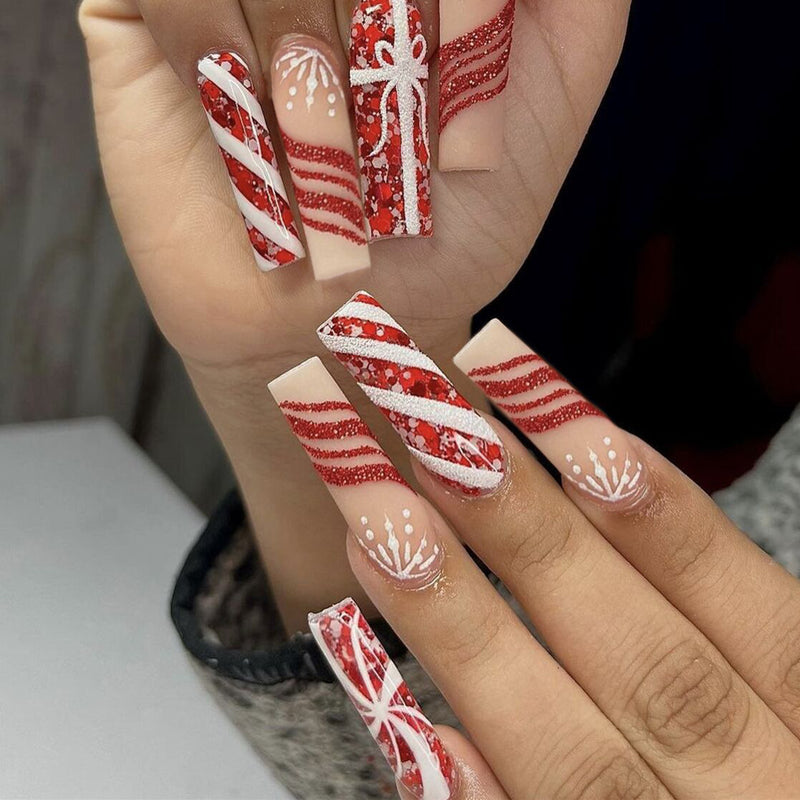 Christmas Coffin  matte waves and snow