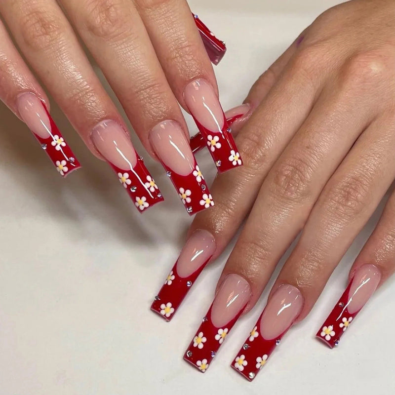 Christmas Coffin  stones and daisy french red