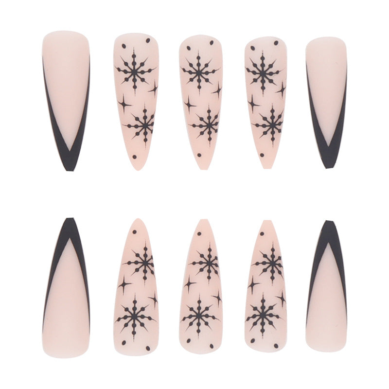 Stiletto french V snow matte