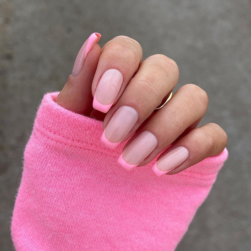 Square french pink nude