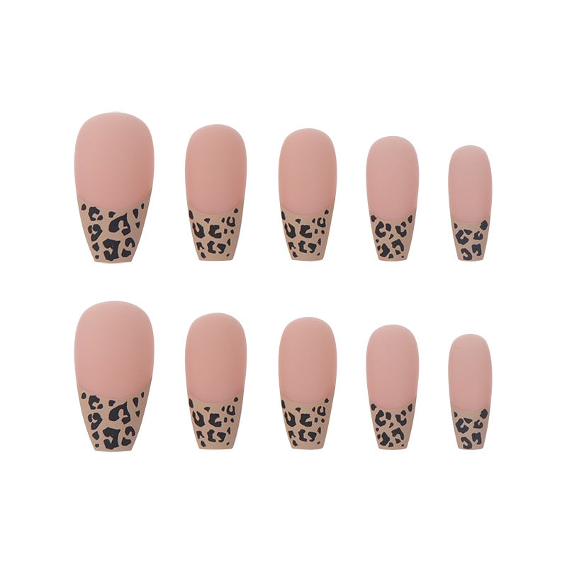 Short coffin French leopard print