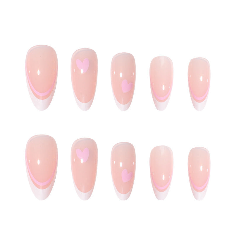 Fofosbeauty 24pcs Press on False Nails, Long Coffin Fake Nails, Coffin  Cappuccino Hearts in Valentines Day 