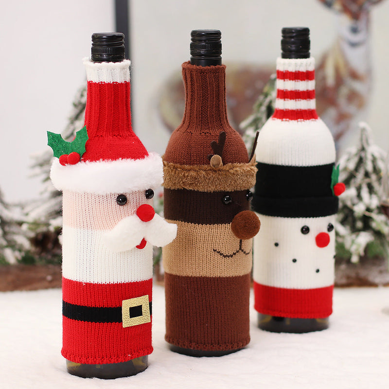 Christmas Knitting Wine Bottle Cover
