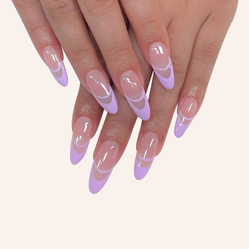 Almond Light Purple Simple Double French