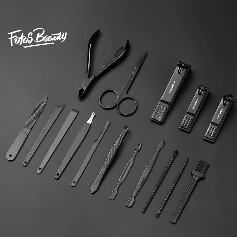 Fofosbeauty Gifts for Men 16pcs Manicure Kit Nail Clipper Set