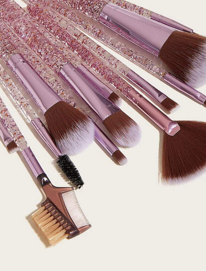 fofosbeauty 12PCS Makeup Brush With Case GOLDEN&PURPLE 12PCS Makeup Brush With Case GOLDEN&PURPLE