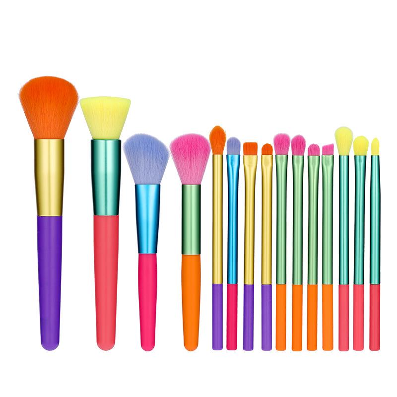 fofosbeauty 15PCS Colorful Makeup Brush Set 15PCS Colorful Makeup Brush Set