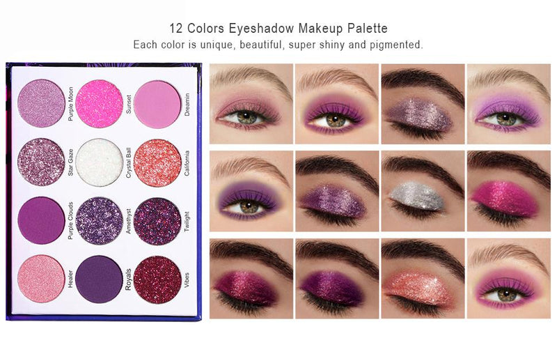 fofosbeauty Purple Pink 12 Colors Eyeshadow Palette Purple Pink 12 Colors Eyeshadow Palette